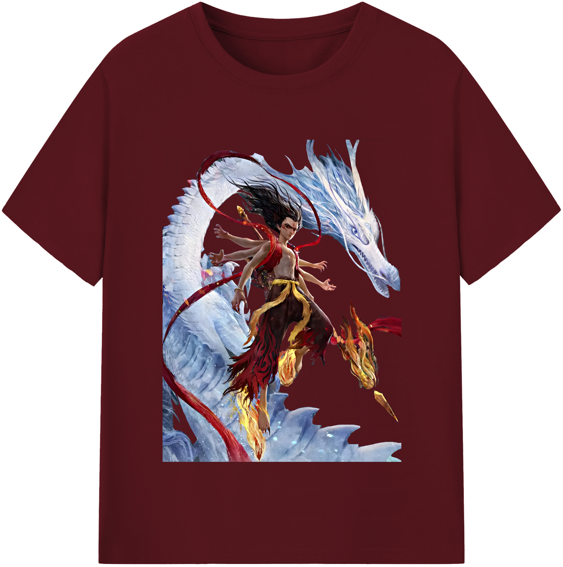 （画像用） Ne Zha 2 ナタ 魔童の大暴れ 綿100％半袖Tシャツ（フロントプリント）